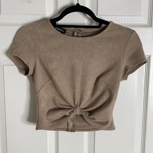 Bebe faux suede crop top